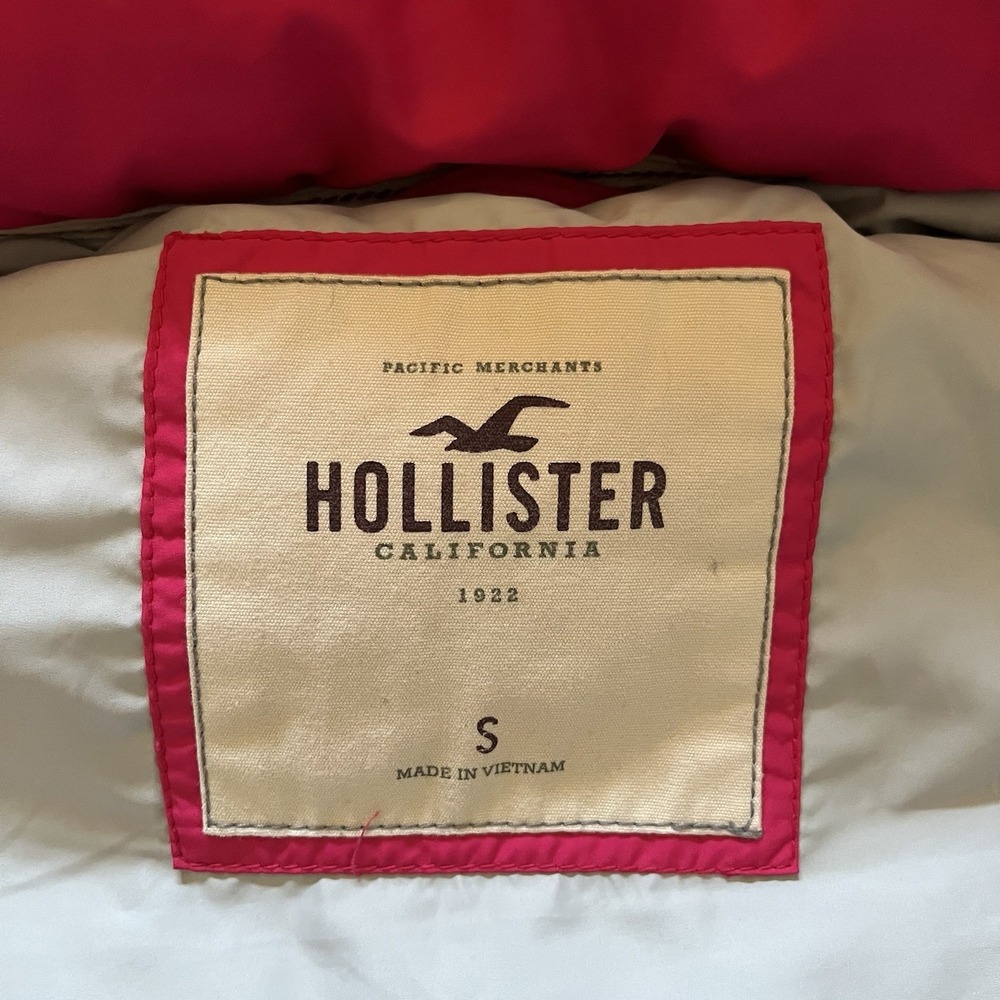 Hollister Vest Womens S Pink Hooded Quilted Insulated Puffer Down Jacket Coat - Picture 7 of 9